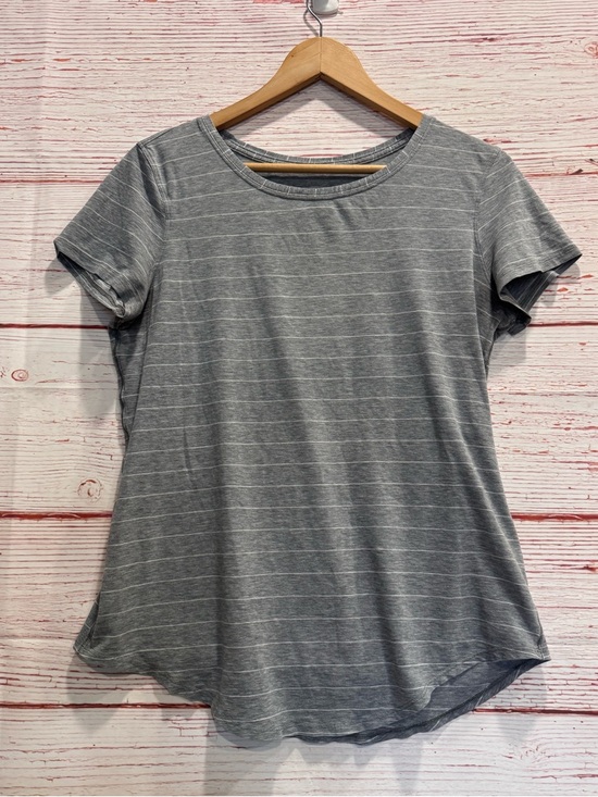 lululemon athletica Tops - Lululemon Love Crew III in Short Serve Stripe Heathered Medium Grey White Sz 8